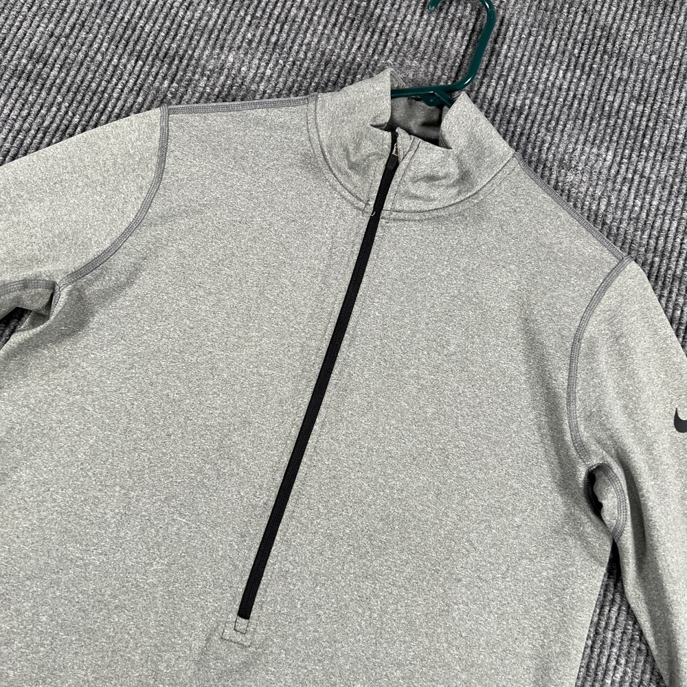 Nike Pro Pullover Womens XL Extra Large Gray Long Sleeve 1/2 Zip Mock Neck Gym